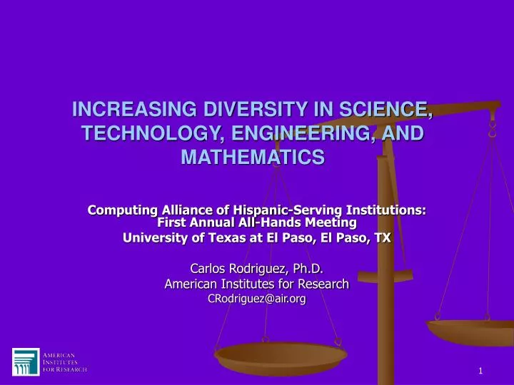 increasing diversity in science technology engineering and mathematics