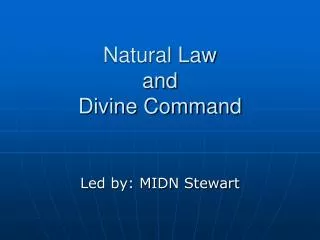 Natural Law and Divine Command