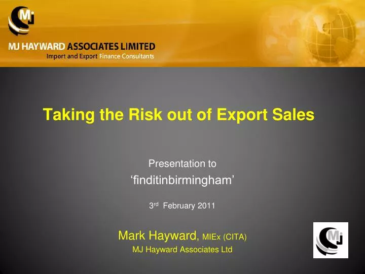 taking the risk out of export sales