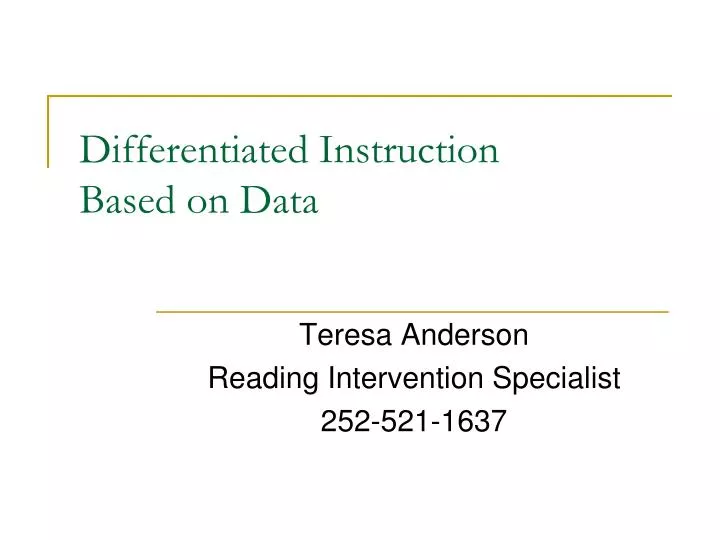 differentiated instruction based on data