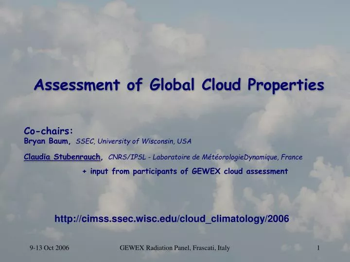 assessment of global cloud properties