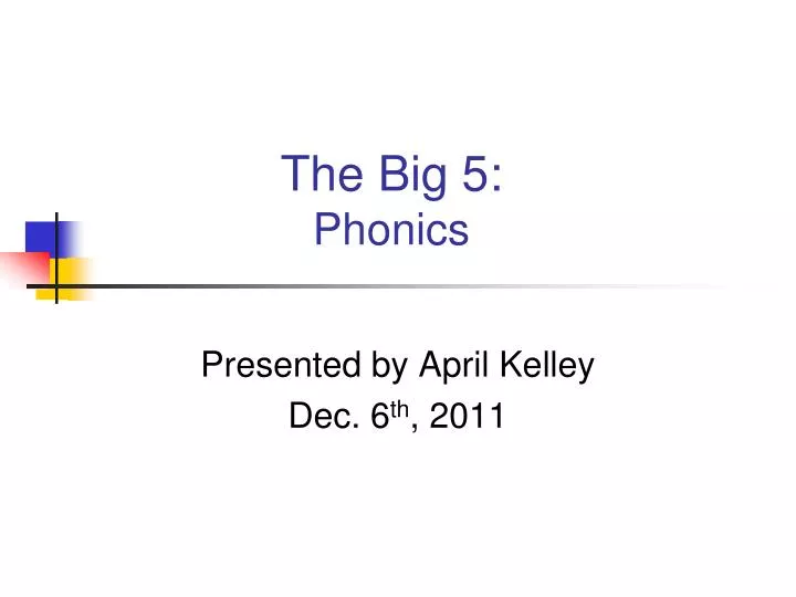 the big 5 phonics