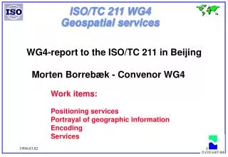 ISO/TC 211 WG4 Geospatial services