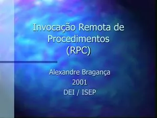 Invocação Remota de Procedimentos (RPC)