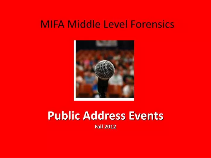 public address events fall 2012