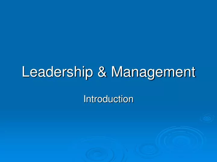 leadership management