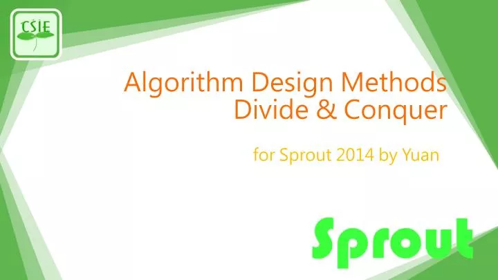 algorithm design methods divide conquer