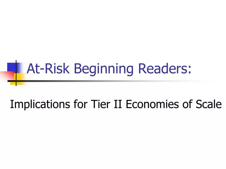 at risk beginning readers