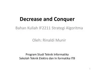 decrease and conquer