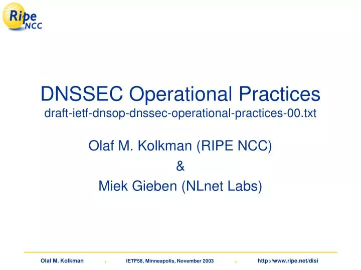 dnssec operational practices draft ietf dnsop dnssec operational practices 00 txt