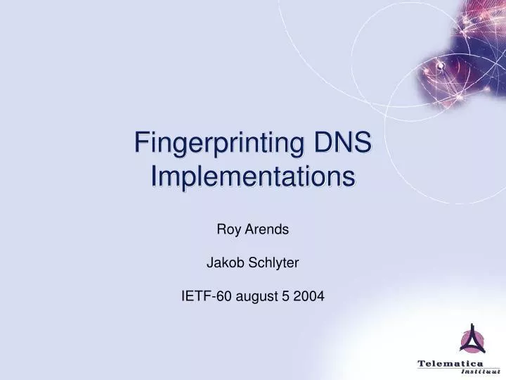 fingerprinting dns implementations