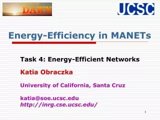 Energy-Efficiency in MANETs