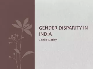 Gender disparity in india