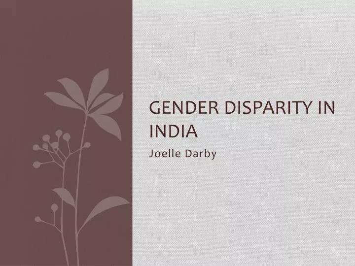 gender disparity in india