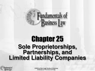 Chapter 25 Sole Proprietorships, Partnerships, and Limited Liability Companies