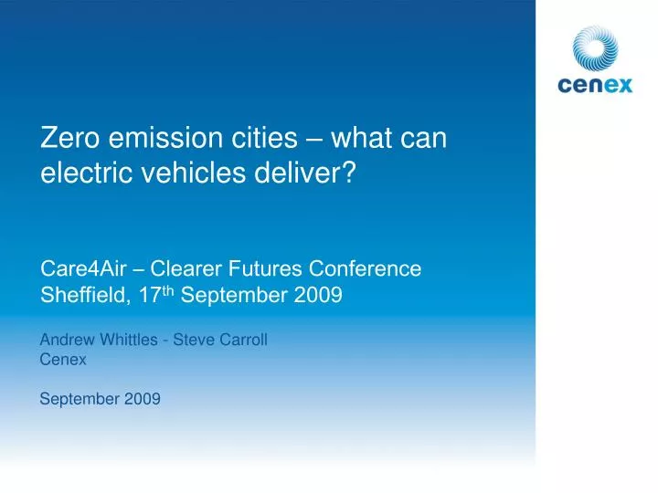 zero emission cities what can electric vehicles deliver