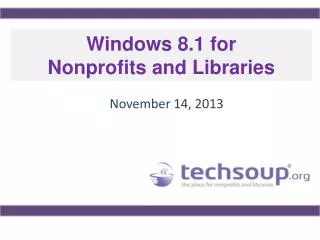 Windows 8.1 for Nonprofits and Libraries