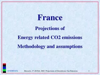France Projections of Energy related CO2 emissions Methodology and assumptions