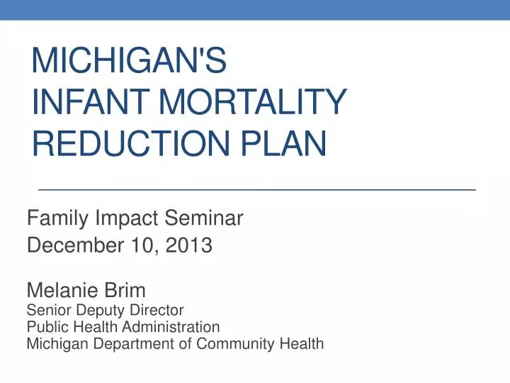 michigan s infant mortality reduction plan
