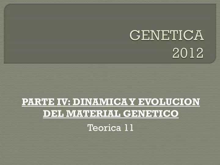 genetica 2012