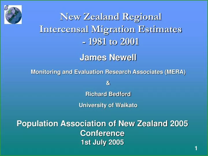 new zealand regional intercensal migration estimates 1981 to 2001