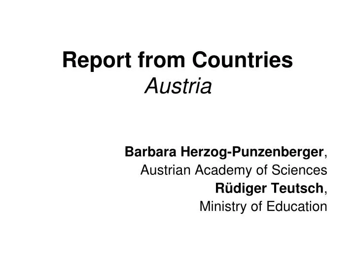 report from countries austria