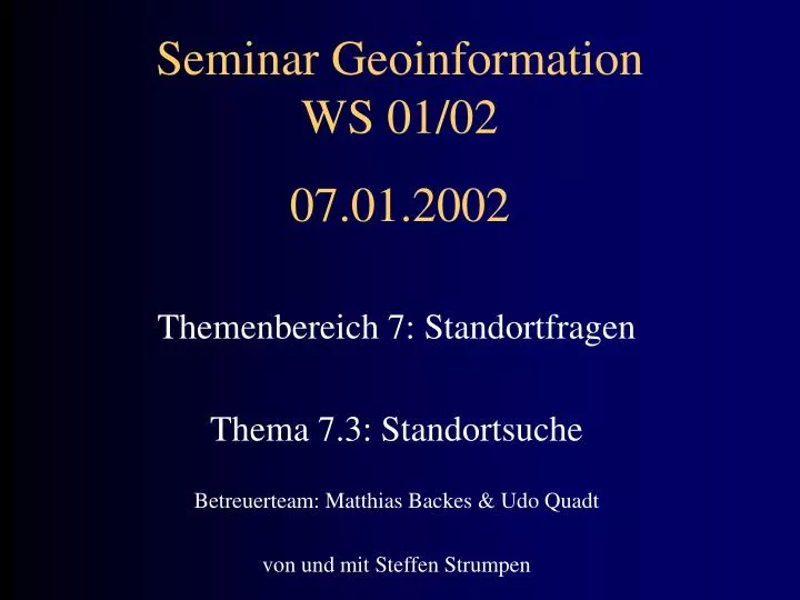seminar geoinformation ws 01 02 07 01 2002