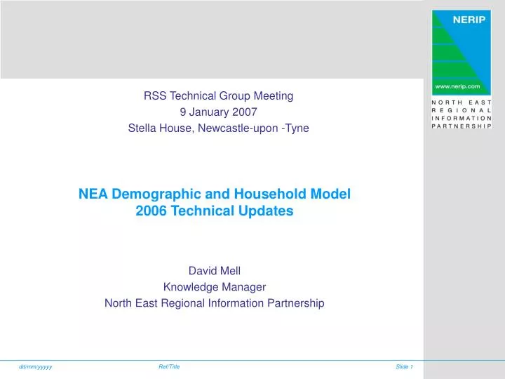 nea demographic and household model 2006 technical updates