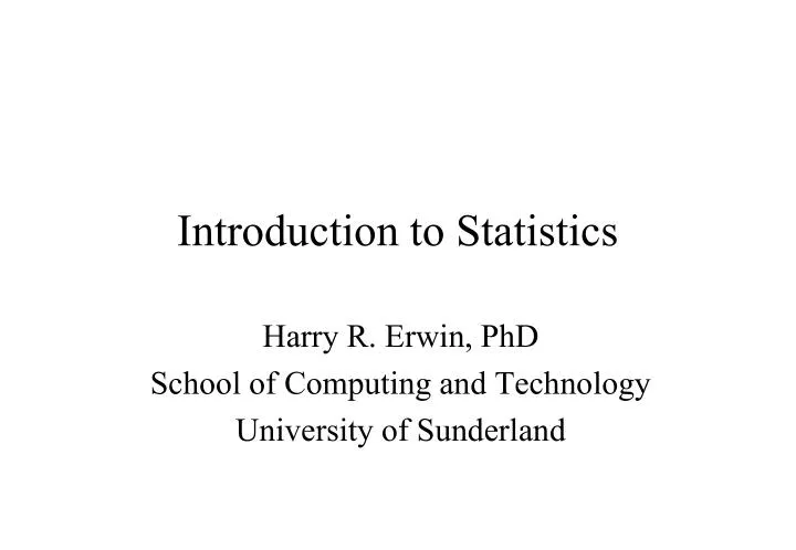 introduction to statistics