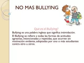 no mas bullying