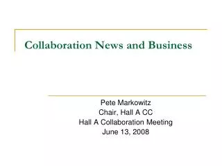 Collaboration News and Business