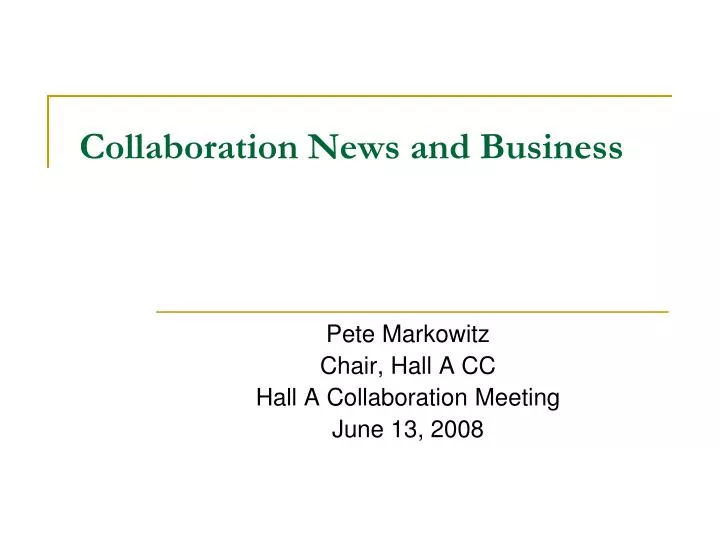 collaboration news and business