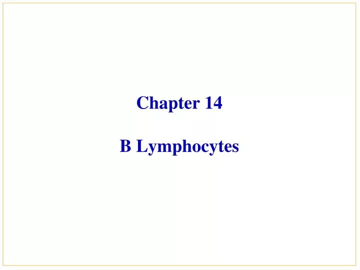 chapter 14 b lymphocytes