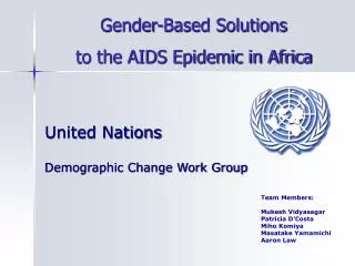 United Nations Demographic Change Work Group