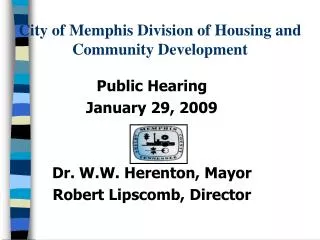 City of Memphis Division of Housing and Community Development