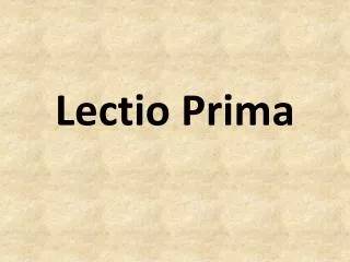 lectio prima