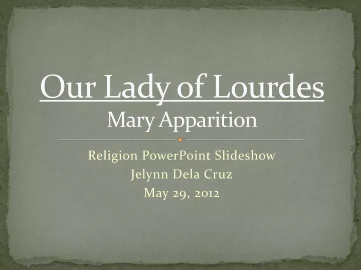our lady of lourdes mary apparition