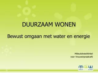 duurzaam wonen