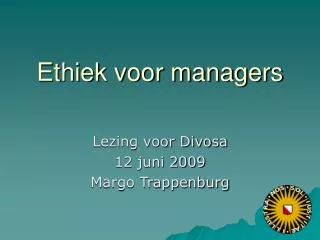 ethiek voor managers