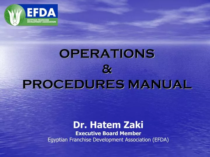 operations procedures manual
