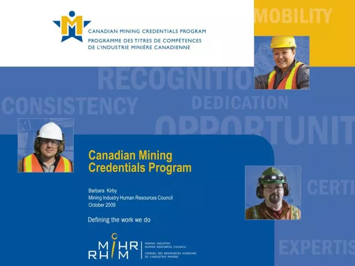 canadian mining credentials program