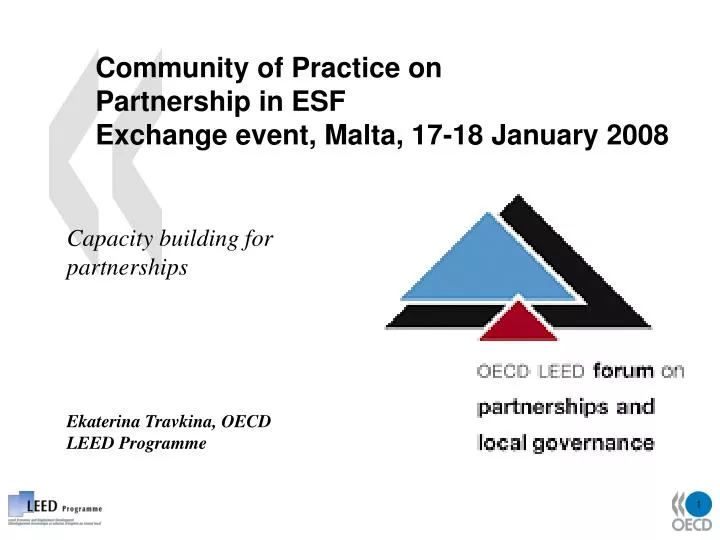 community of practice on partnership in esf exchange event malta 17 18 january 2008