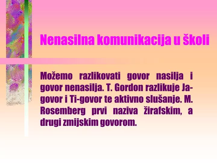 nenasilna komunikacija u koli