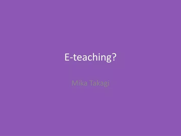 e teaching