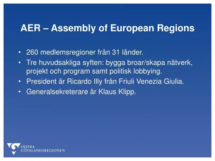 aer assembly of european regions
