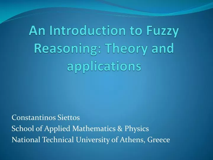an introduction to fuzzy reasoning theory and applications