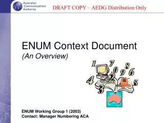 ENUM Context Document (An Overview)
