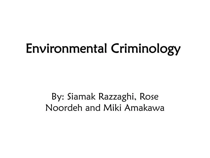 environmental criminology