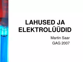 lahused ja elektrol did