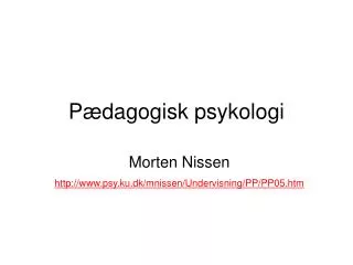 p dagogisk psykologi